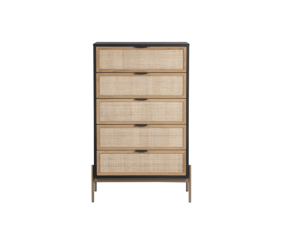 Sunpan Avida Chest in Gold and Black/Natural