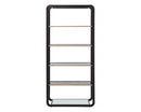 Sunpan Ambretta Bookcase in Black and Smoke Grey/Gold and Clear - Large
