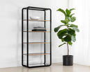 Sunpan Ambretta Bookcase in Black and Smoke Grey/Gold and Clear - Large