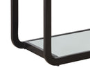 Sunpan Ambretta Bookcase in Black and Smoke Grey/Gold and Clear - Large