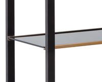 Sunpan Ambretta Bookcase in Black and Smoke Grey/Gold and Clear - Large