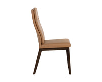 Sunpan Cashel Dining Chair In Alpine Grey Leather/Linea Wood Leather