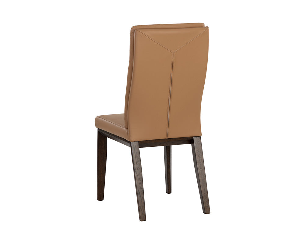 Sunpan Cashel Dining Chair In Alpine Grey Leather/Linea Wood Leather