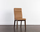Sunpan Cashel Dining Chair In Alpine Grey Leather/Linea Wood Leather