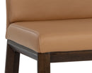 Sunpan Cashel Dining Chair In Alpine Grey Leather/Linea Wood Leather