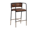 Sunpan Brenan Counter Stool in Bravo Admiral / Cognac / Zenith Alabaster