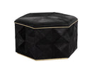 Sunpan Ashanti Storage Ottoman in Gold and Black/Silver and Grey - Large