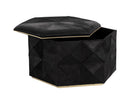 Sunpan Ashanti Storage Ottoman in Gold and Black/Silver and Grey - Large