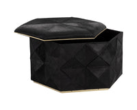Sunpan Ashanti Storage Ottoman in Gold and Black/Silver and Grey - Large
