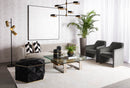 Sunpan Ashanti Storage Ottoman in Gold and Black/Silver and Grey - Large
