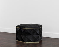 Sunpan Ashanti Storage Ottoman in Gold and Black/Silver and Grey - Large