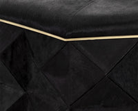 Sunpan Ashanti Storage Ottoman in Gold and Black/Silver and Grey - Large