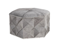 Sunpan Ashanti Storage Ottoman in Gold and Black/Silver and Grey - Large