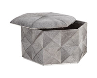 Sunpan Ashanti Storage Ottoman in Gold and Black/Silver and Grey - Large