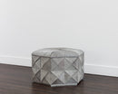 Sunpan Ashanti Storage Ottoman in Gold and Black/Silver and Grey - Large