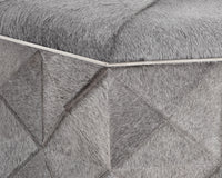 Sunpan Ashanti Storage Ottoman in Gold and Black/Silver and Grey - Large