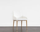 Sunpan Carlo Dining Armchair In Black And Dillon Thunder/Gold And Dillon Snow
