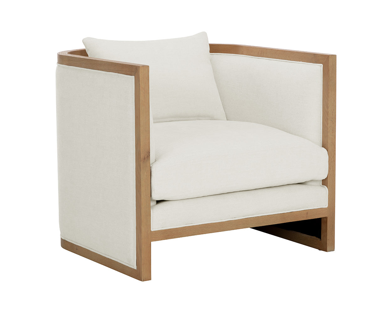 Sunpan Chloe Lounge Chair In Ash Grey/Dark Brown/Natural