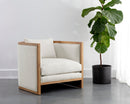 Sunpan Chloe Lounge Chair In Ash Grey/Dark Brown/Natural