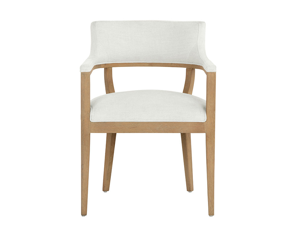 Sunpan Brylea Dining Armchair in Brown And Saloon Light Grey/Shalimar Tobacco Leather