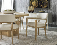 Sunpan Brylea Dining Armchair in Brown And Saloon Light Grey/Shalimar Tobacco Leather