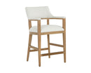 Sunpan Brylea Counter Stool in Brown And Shalimar Tobacco Leather / Natural in Heather Ivory Tweed