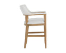 Sunpan Brylea Counter Stool in Brown And Shalimar Tobacco Leather / Natural in Heather Ivory Tweed