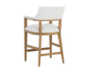 Sunpan Brylea Counter Stool in Brown And Shalimar Tobacco Leather / Natural in Heather Ivory Tweed