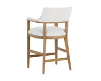 Sunpan Brylea Counter Stool in Brown And Shalimar Tobacco Leather / Natural in Heather Ivory Tweed