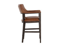 Sunpan Brylea Counter Stool in Brown And Shalimar Tobacco Leather / Natural in Heather Ivory Tweed