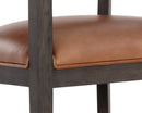 Sunpan Brylea Counter Stool in Brown And Shalimar Tobacco Leather / Natural in Heather Ivory Tweed