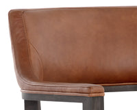 Sunpan Brylea Counter Stool in Brown And Shalimar Tobacco Leather / Natural in Heather Ivory Tweed