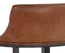 Sunpan Brylea Counter Stool in Brown And Shalimar Tobacco Leather / Natural in Heather Ivory Tweed