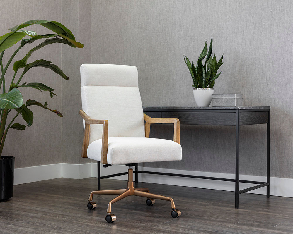 Sunpan Collin Office Chair in Brown/Natural