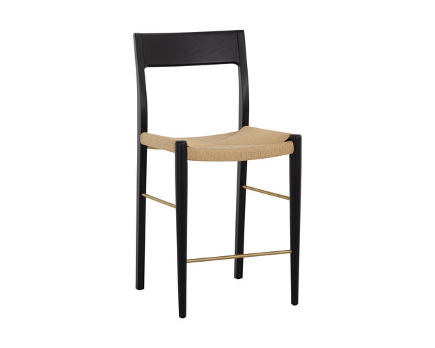 Sunpan Bondi Counter Stool in Black / Light Oak