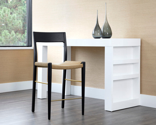 Sunpan Bondi Counter Stool in Black / Light Oak