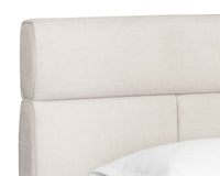 Sunpan Beckham Bed - King - Chacha Cream/Quilted Abbington Charred Brown