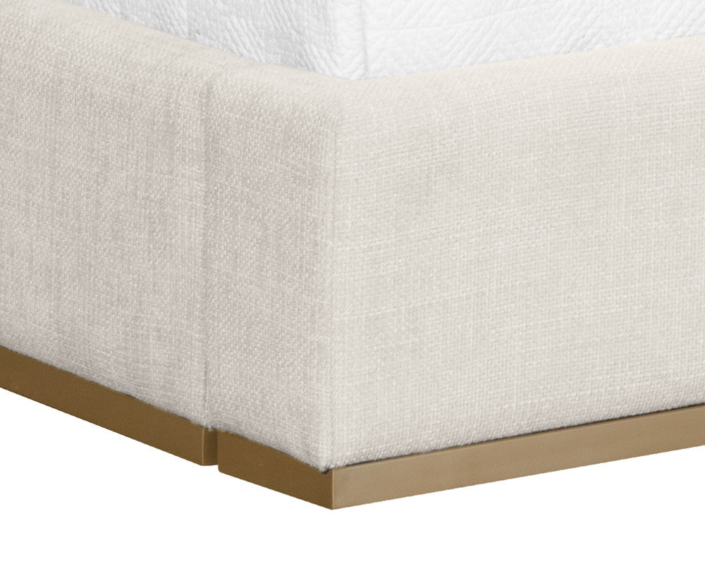 Sunpan Beckham Bed - King - Chacha Cream/Quilted Abbington Charred Brown