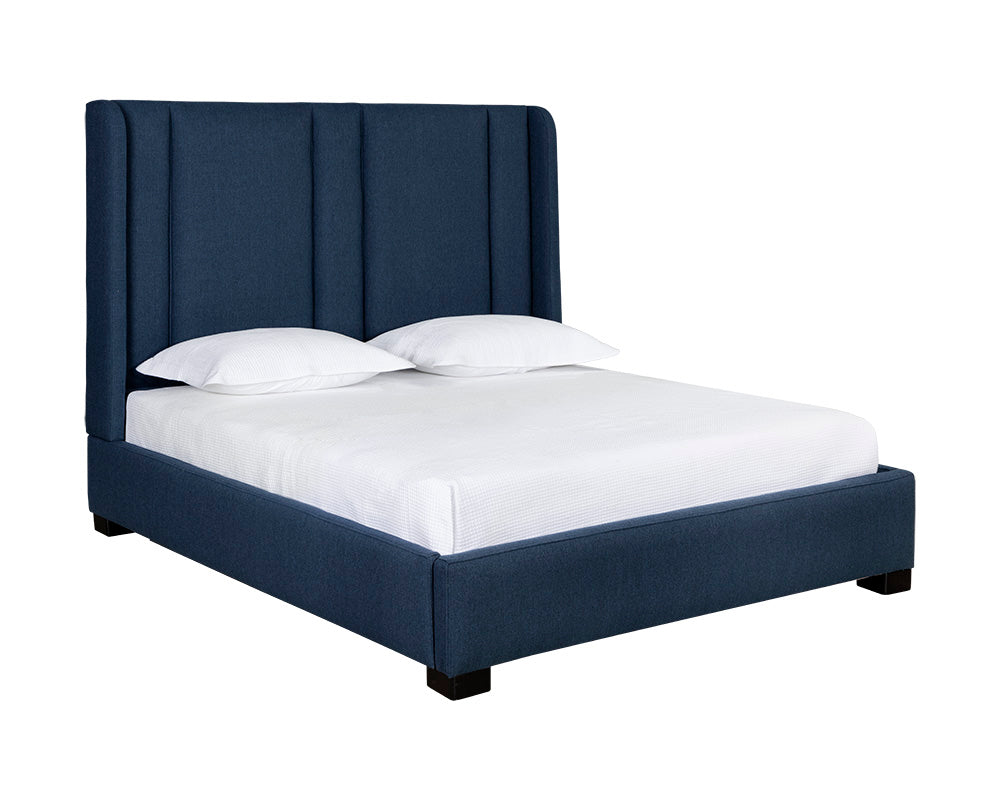 Sunpan Clemonte Bed In Dream Cream/Liv Indigo/Polo Club Stone - King