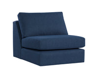Sunpan Cascade Swivel Armless Chair In Liv Dove/Indigo/Pearl/Wicker