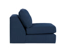 Sunpan Cascade Swivel Armless Chair In Liv Dove/Indigo/Pearl/Wicker