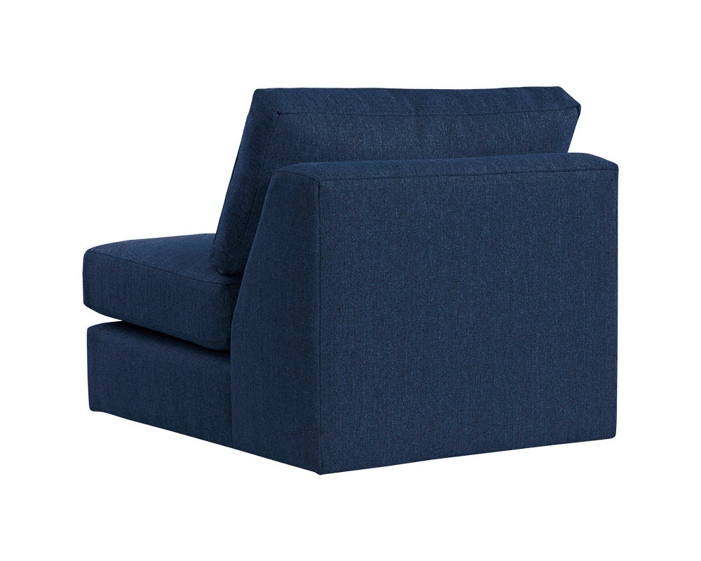Sunpan Cascade Swivel Armless Chair In Liv Dove/Indigo/Pearl/Wicker
