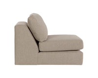 Sunpan Cascade Swivel Armless Chair In Liv Dove/Indigo/Pearl/Wicker