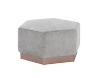 Sunpan Amalia Ottoman in Polo Club Stone