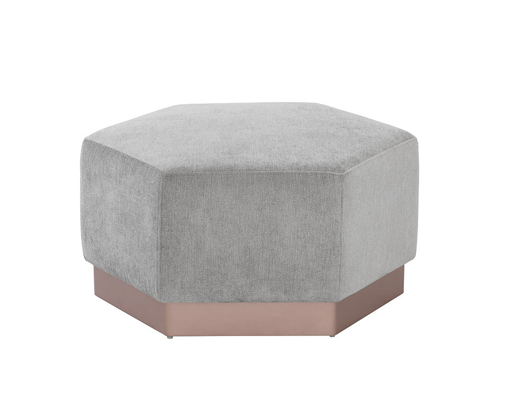 Sunpan Amalia Ottoman in Polo Club Stone