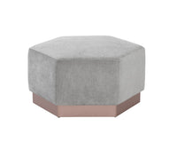 Sunpan Amalia Ottoman in Polo Club Stone