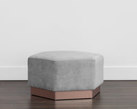 Sunpan Amalia Ottoman in Polo Club Stone