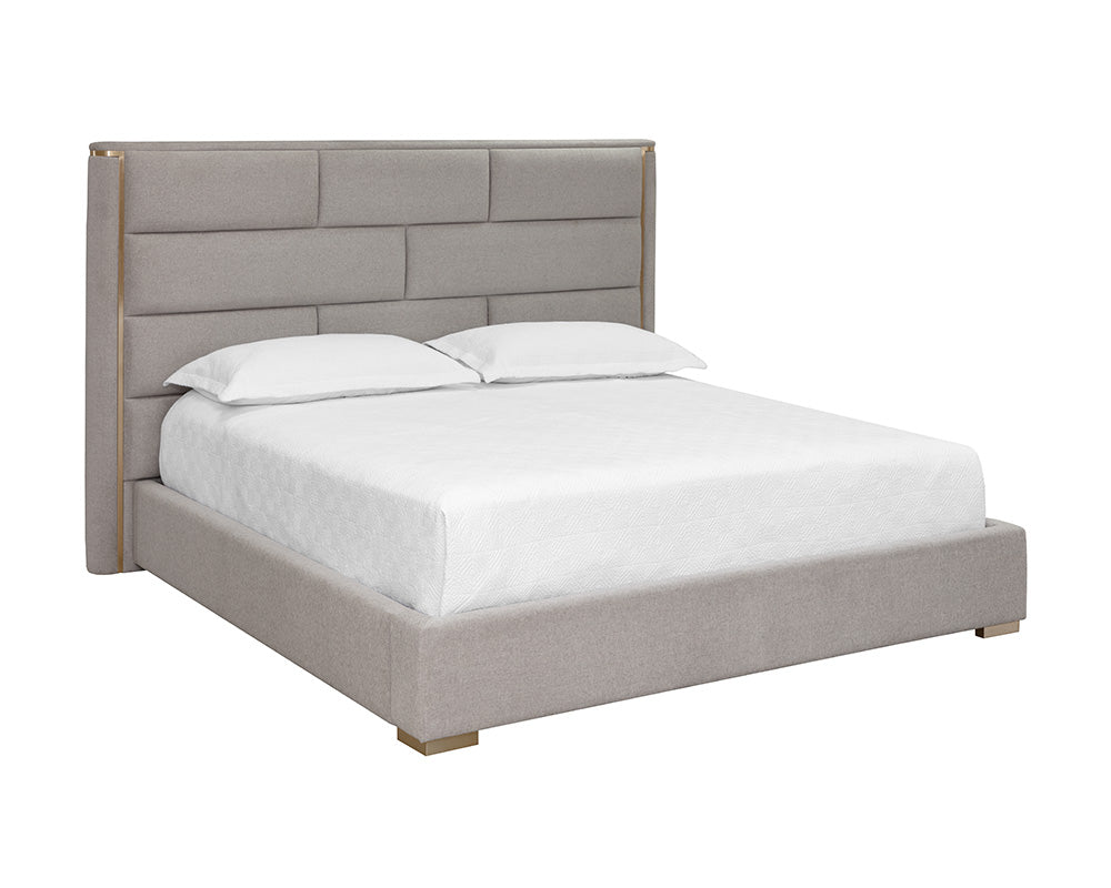 Sunpan Clara Bed In Ernst Sandstone/Silverstone - King