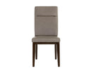 Sunpan Cashel Dining Chair In Alpine Grey Leather/Linea Wood Leather