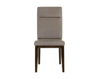 Sunpan Cashel Dining Chair In Alpine Grey Leather/Linea Wood Leather